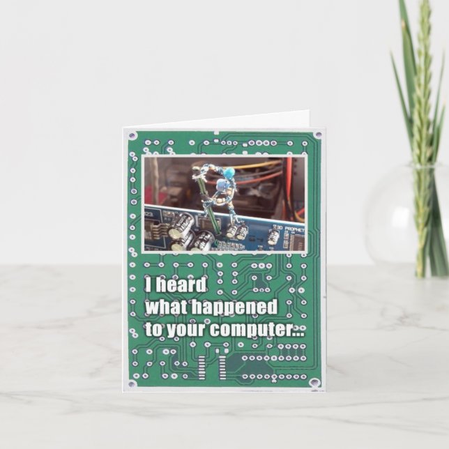 Zerbrochene Computer Sympathy Card (Unsere Gedanke Karte (Vorderseite)