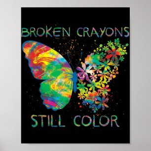 Zerbrochene Crayons immer noch Farben für die Ausw Poster