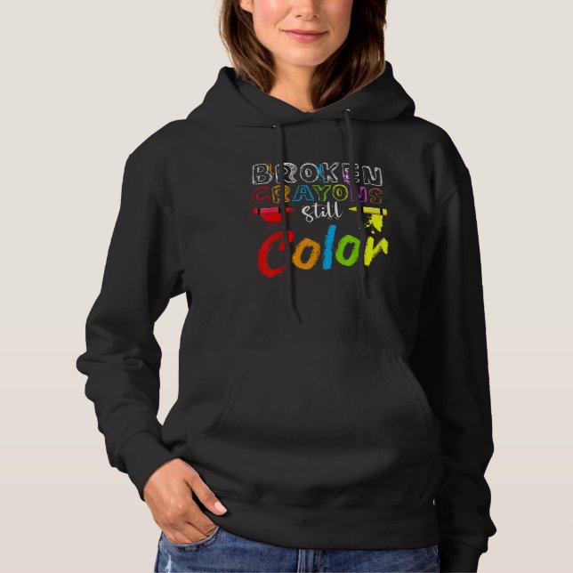 Zerbrochene Crayons immer noch Farbenbewusstsein f Hoodie (Vorderseite)