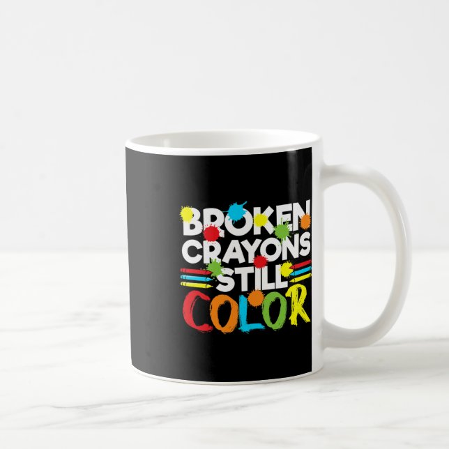 Zerbrochene Crayons immer noch Farbenbewusstsein f Kaffeetasse (Rechts)