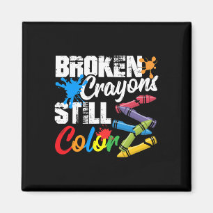 Zerbrochene Crayons immer noch Farbenbewusstsein f Magnet