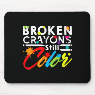 Zerbrochene Crayons immer noch Farbenbewusstsein f Mousepad