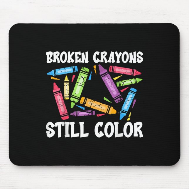 Zerbrochene Crayons immer noch Farbenbewusstsein f Mousepad (Vorne)