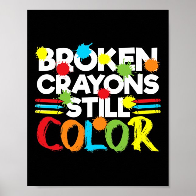 Zerbrochene Crayons immer noch Farbenbewusstsein f Poster (Vorne)