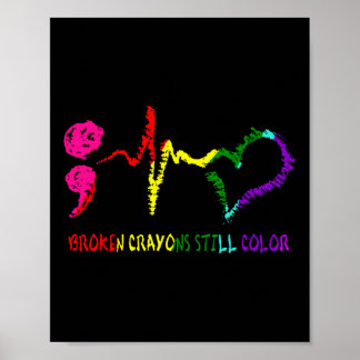 Zerbrochene Crayons immer noch Farbenbewusstsein f Poster