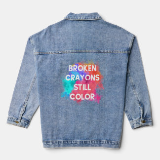 Zerbrochene Crayons Standfarbe Jeansjacke