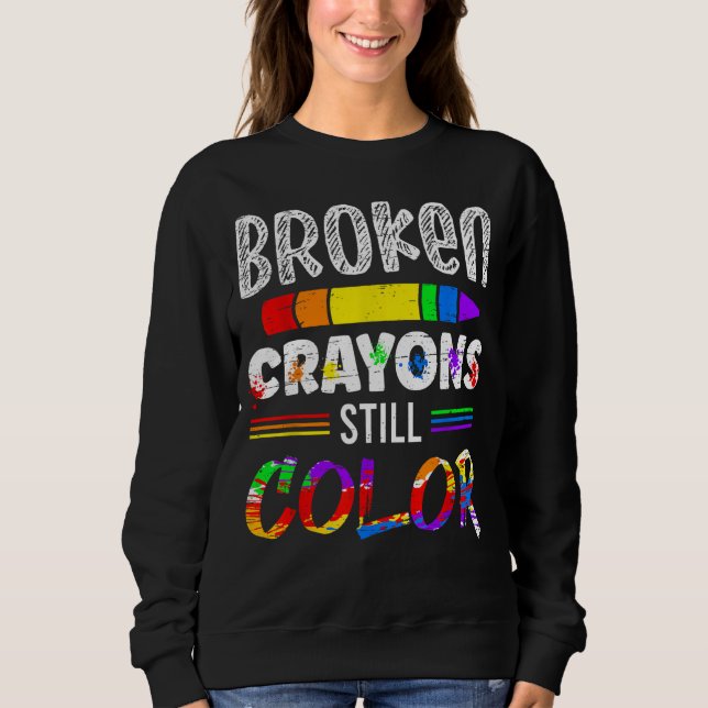 Zerbrochene Crayons Standfarbe Sweatshirt (Vorderseite)