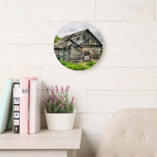 Zerbrochene Kabine in Alaska Große Wanduhr