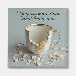 zerbrochene kaputte Tasse inspirierender Magnet
