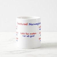 Zerbrochene norwegische Kaffee-Tasse