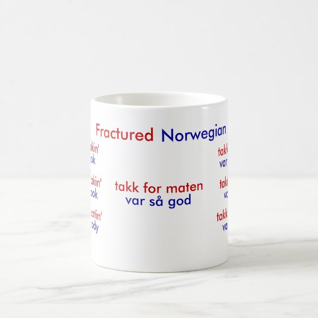 Zerbrochene norwegische Kaffee-Tasse Tasse (Mittel)