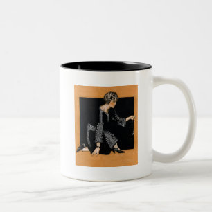 Zerbrochene Perlenkette Zweifarbige Tasse