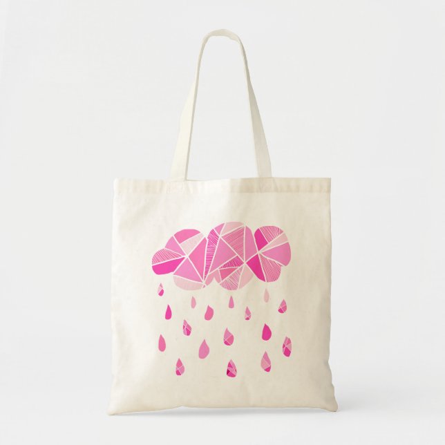 Zerbrochene rosa Wolken-Tasche Tragetasche (Vorne)