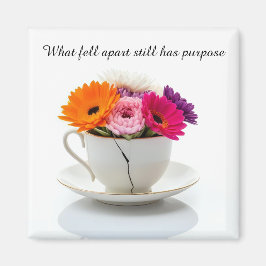zerbrochene Tasse inspirierender Magnet