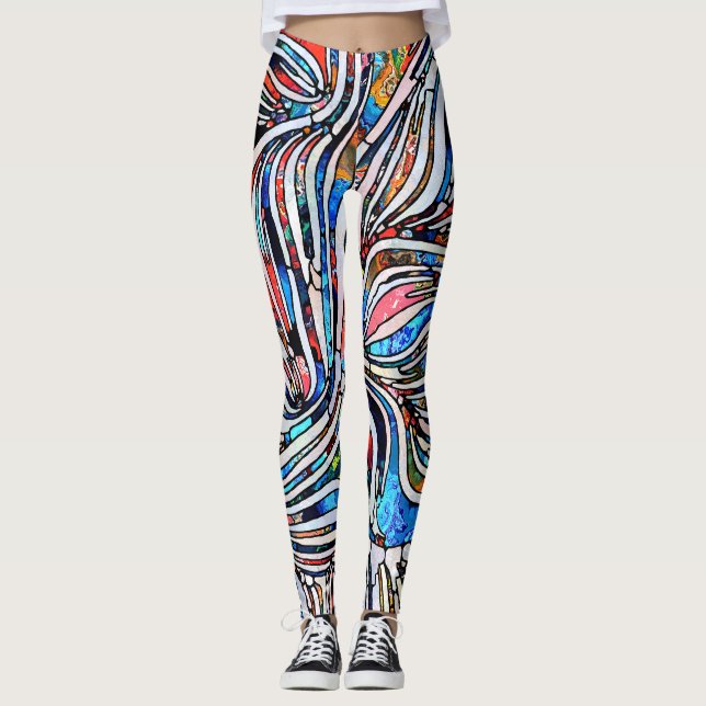 Zerbrochene Texturen: Verbleibte Glass Unity Leggings (Vorderseite)