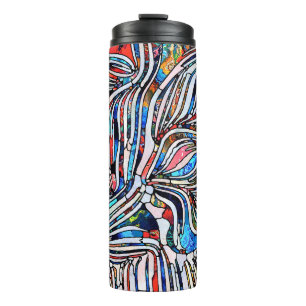 Zerbrochene Texturen: Verbleibte Glass Unity Thermosbecher