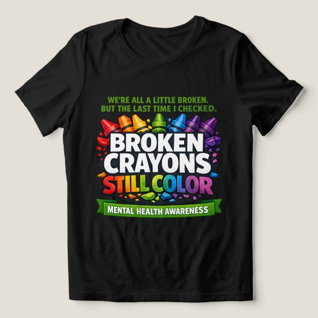 Zerbrochene Wachsmalstifte Tri-Blend Shirt (Design Vorderseite)