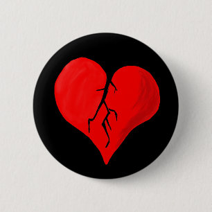 zerbrochener Herzknopf Button