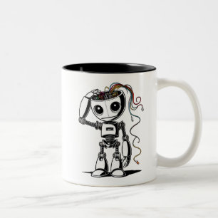 Zerbrochener Roboter - Ich bin gut Zweifarbige Tasse