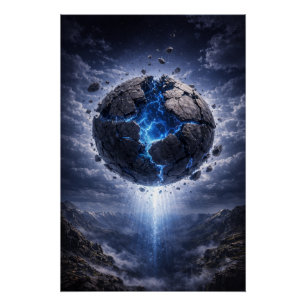 Zerbrochener Weltkern – Epische Fantasy-Energie Poster