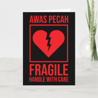 Zerbrochenes Herz Fragiles Handle Mit Sorgfalt T-S