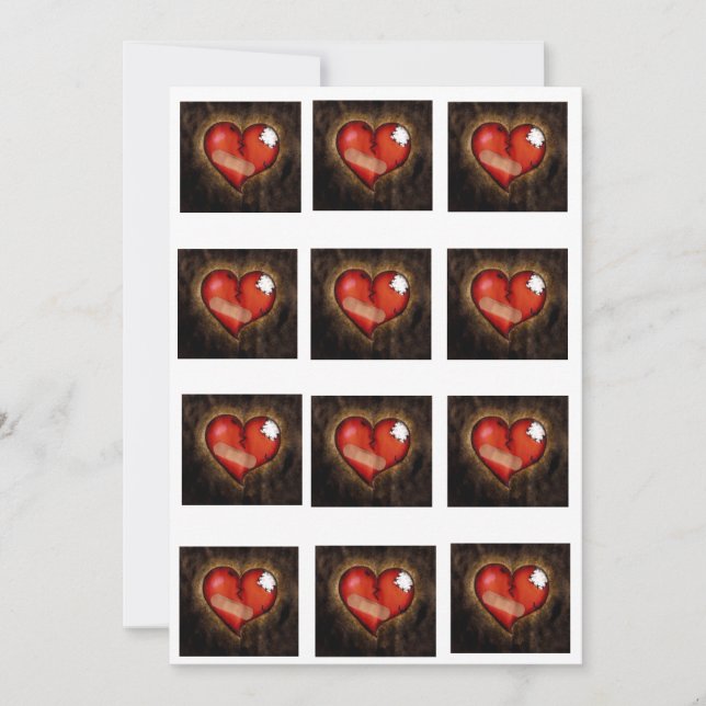 Zerbrochenes Herz/Kreislauf-Einladung Einladung (Vorderseite)