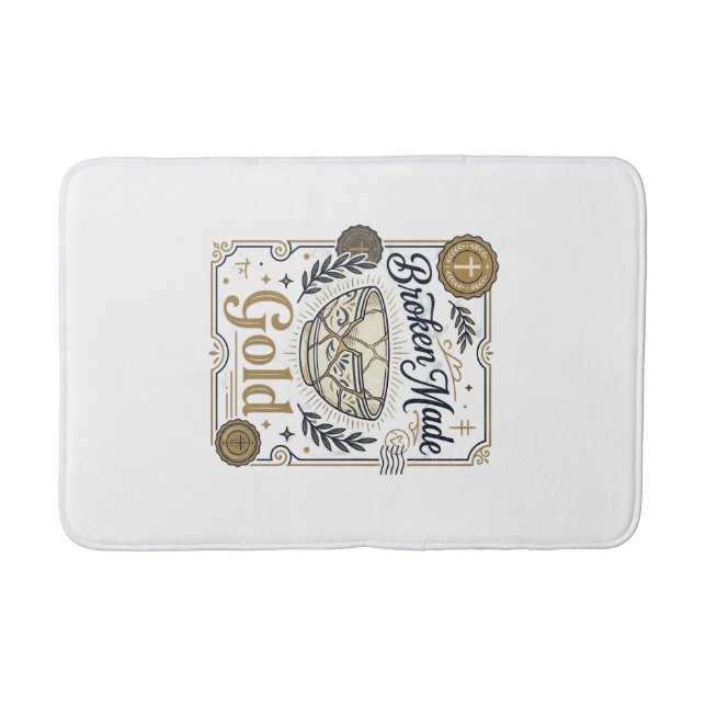 Zerbrochenes wird zu Gold Jesus Kintsugi zerbroche Badematte (Vorderseite)