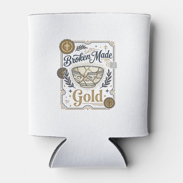 Zerbrochenes wird zu Gold Jesus Kintsugi zerbroche Dosenkühler (Vorderseite)