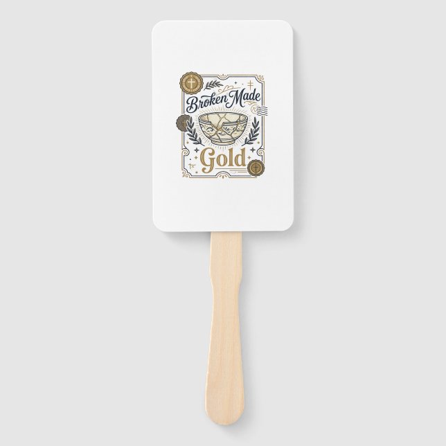 Zerbrochenes wird zu Gold Jesus Kintsugi zerbroche Fächer (Vorderseite)