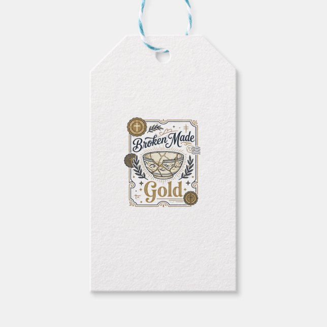 Zerbrochenes wird zu Gold Jesus Kintsugi zerbroche Geschenkanhänger (Vorderseite)