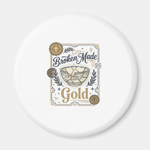 Zerbrochenes wird zu Gold Jesus Kintsugi zerbroche Magnet