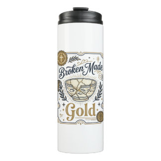 Zerbrochenes wird zu Gold Jesus Kintsugi zerbroche Thermosbecher