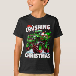 Zerdrückender Weihnachts-LKW für Jungen Kinder Fei T-Shirt