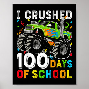 Zerdrückte 100 Tage Schul-LKW-T-Shirt Kinder 100. Poster