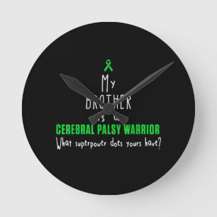 Zerebral Palsy Awareness Bruder Krieger T - Shirt Runde Wanduhr