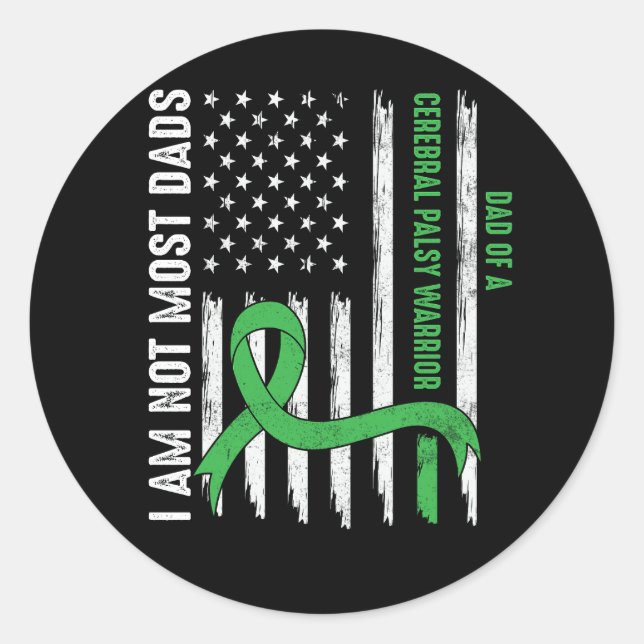 Zerebral Palsy CP Bewusstsein Die meisten Vater Wa Runder Aufkleber (Vorderseite)