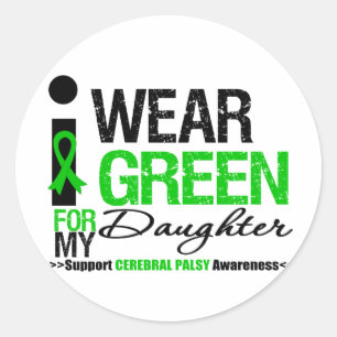 Zerebrale Lähmung trage ich grünes Band für meine Runder Aufkleber