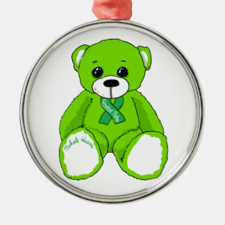Zerebrale Lähmungs-Bewusstseins-Teddybär-Produkte Silbernes Ornament