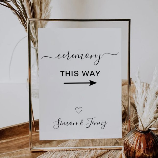 Zeremonie auf diese Weise Vorlage für die Hochzeit (Ceremony This Way Wedding Sign Template)