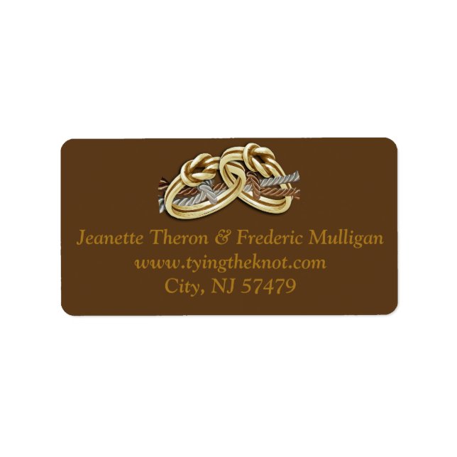 Zeremonie bearbeiten - Die Knotenmarken binden Adressaufkleber (Vorne)