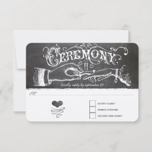 Zeremonie Chalkboard Response Card RSVP Karte