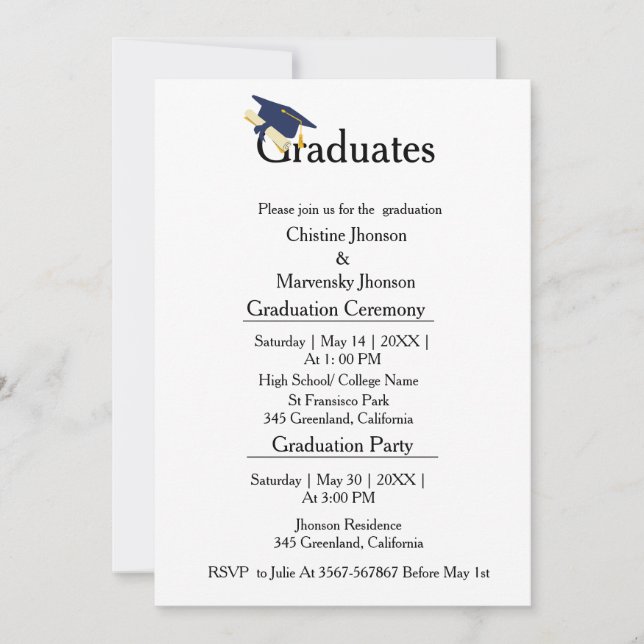 Zeremonie der Abschlüsse 2023 Ankündigung (Vorderseite)