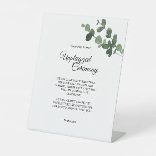 Zeremonie der neutralen botanischen Hochzeit Sockelschild