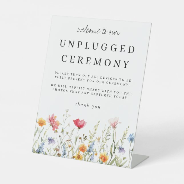 Zeremonie der Wasserfarben-Wildblume Sockelschild (Vorderseite)