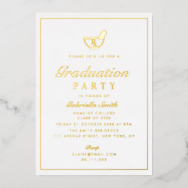 Zeremonie des Abschlusses der Goldmaklerapotheke Folieneinladung