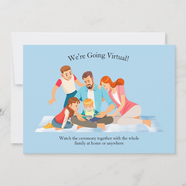 Zeremonie des Online-Abschlusses Blauer Einladung (Vorderseite)