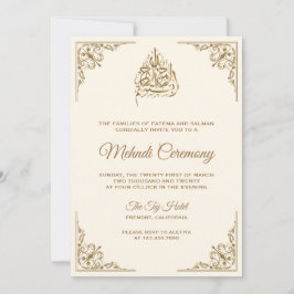 Zeremonie für Creme und Gold Einladung