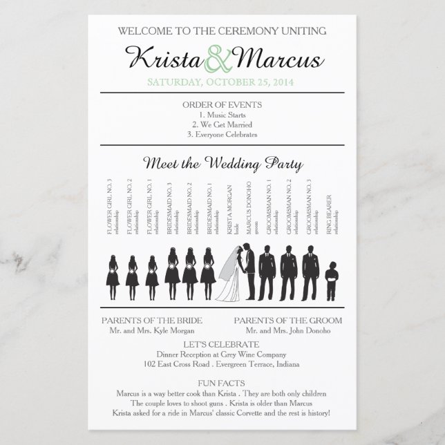 Zeremonie für einfache Silhouetten (Vorderseite)