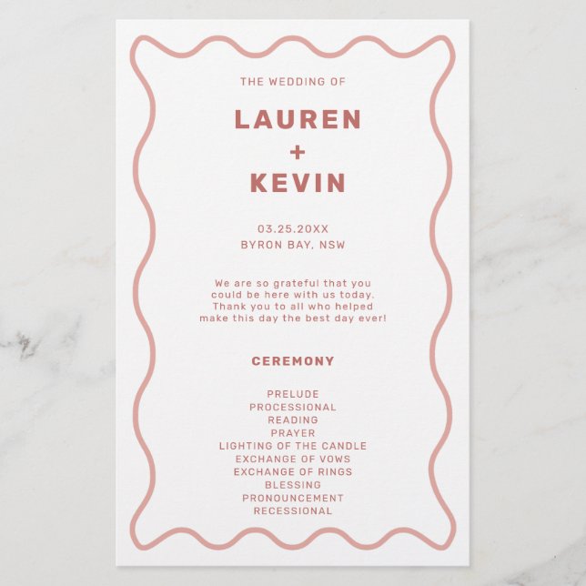 Zeremonie für Rosa und Weiße Grenze (Vorderseite)