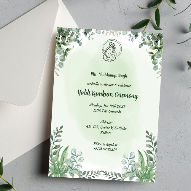 Zeremonie Haldi Kumkum Einladung (Von Creator hochgeladen)